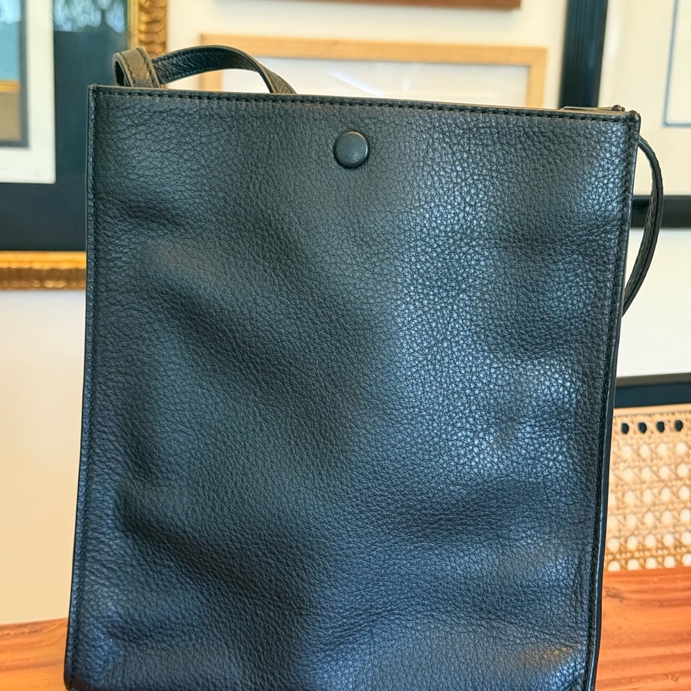 Black leather crossbody bag